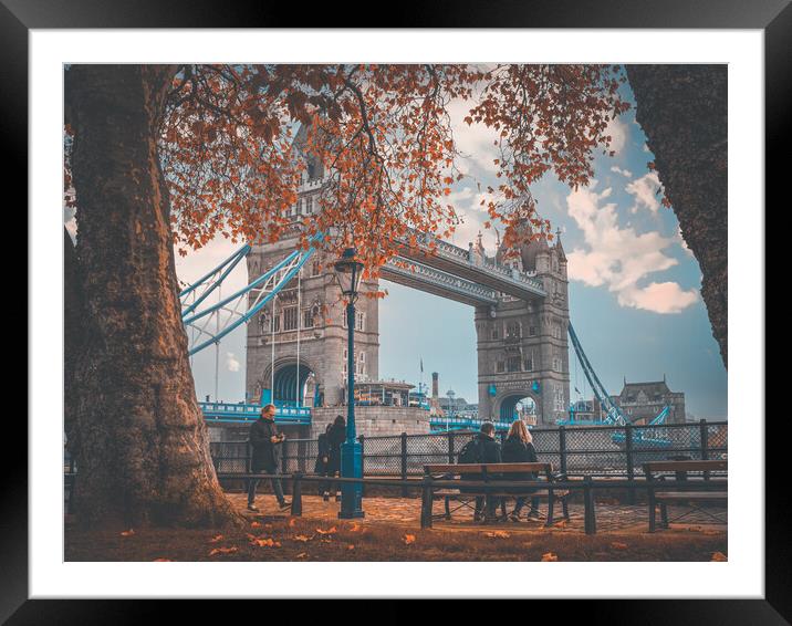 Tower Bridge and the autumn leaves Framed Mounted Print by Andrew Scott