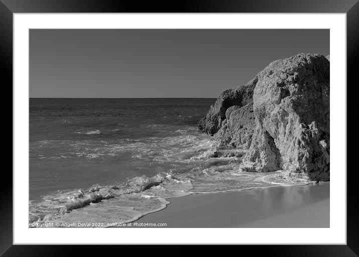 Cliffs and Calm Waves in Gale Beach - Monochrome Framed Mounted Print by Angelo DeVal