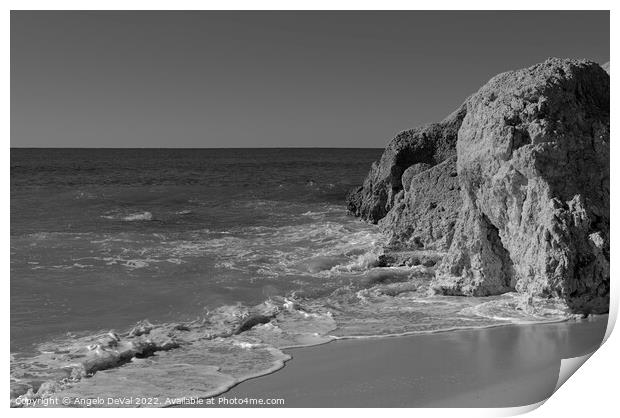 Cliffs and Calm Waves in Gale Beach - Monochrome Print by Angelo DeVal