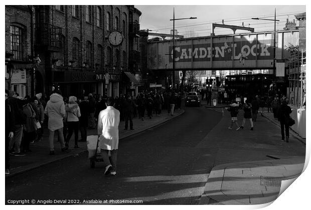Camden Lock in London - Monochrome Print by Angelo DeVal