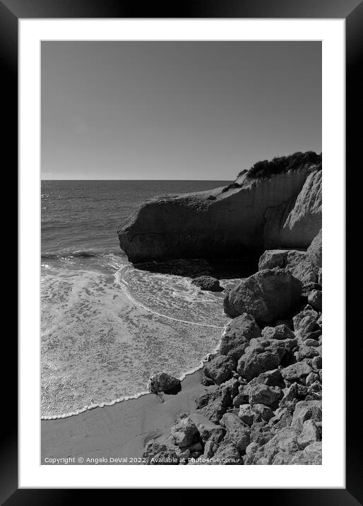 Calm Waves by the Rocks and Cliffs in Gale Beach Framed Mounted Print by Angelo DeVal