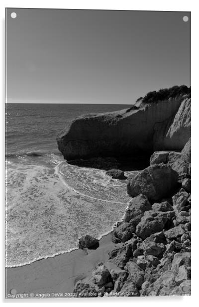 Calm Waves by the Rocks and Cliffs in Gale Beach Acrylic by Angelo DeVal