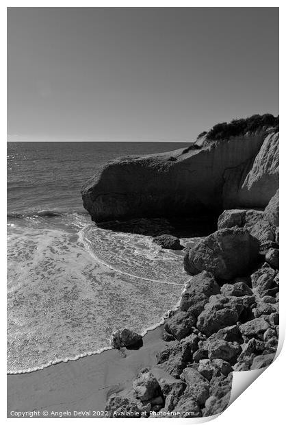 Calm Waves by the Rocks and Cliffs in Gale Beach Print by Angelo DeVal