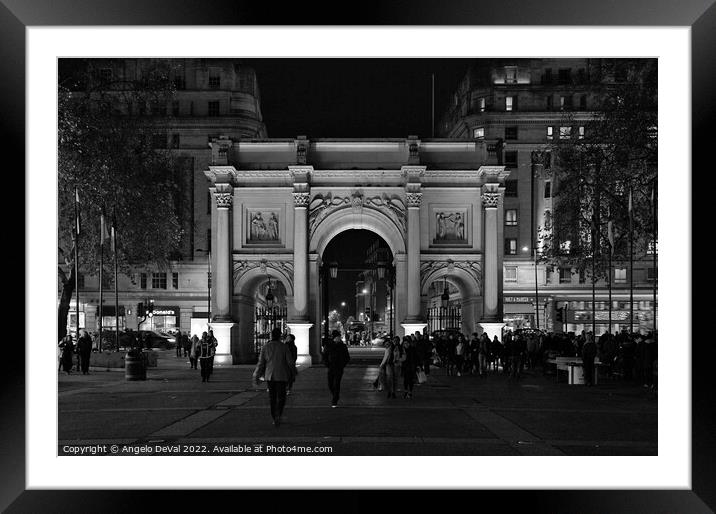 Marble Arch at Night in London Framed Mounted Print by Angelo DeVal