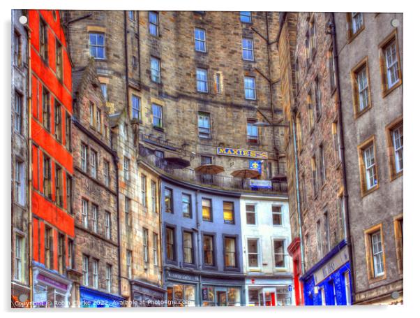 Victoria Street Edinburgh Acrylic by Robin Clarke