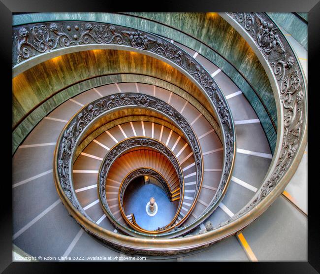 Snail Staircase Vatican Rome Framed Print by Robin Clarke