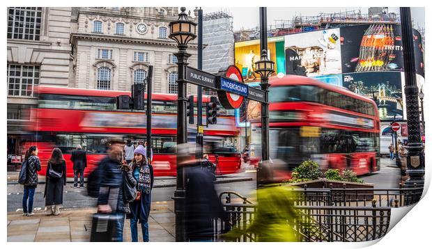 People on the move - Piccadilly Circus, London Print by Andrew Scott
