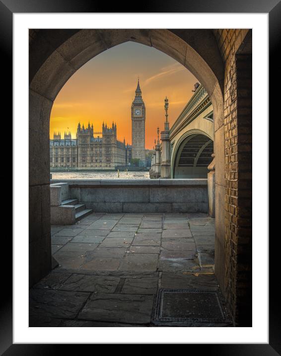 Sunset Serenade over Big Ben Framed Mounted Print by Andrew Scott