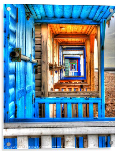Looking through the beach huts Acrylic by Robin Clarke