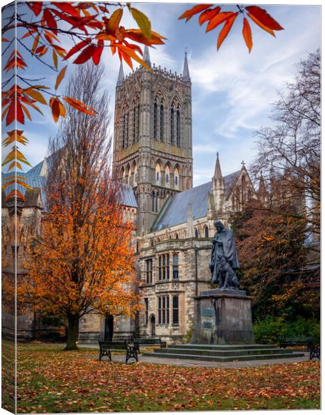 Lincoln Cathedral in autumn Canvas Print by Andrew Scott