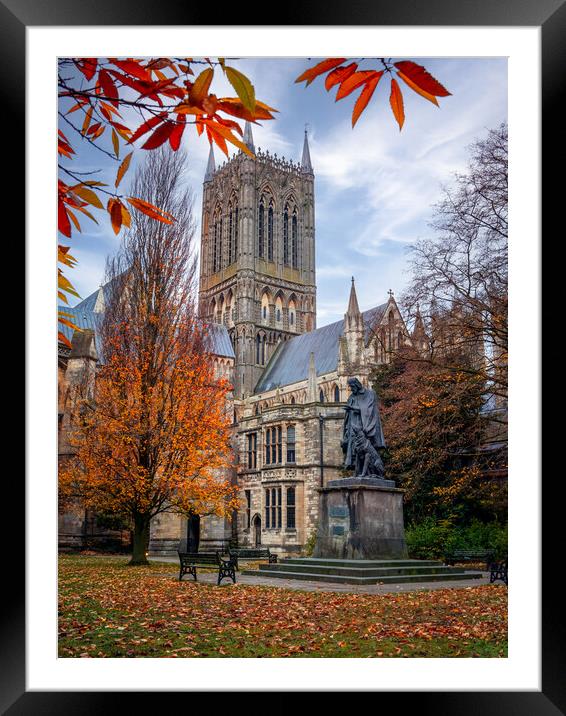 Lincoln Cathedral in autumn Framed Mounted Print by Andrew Scott