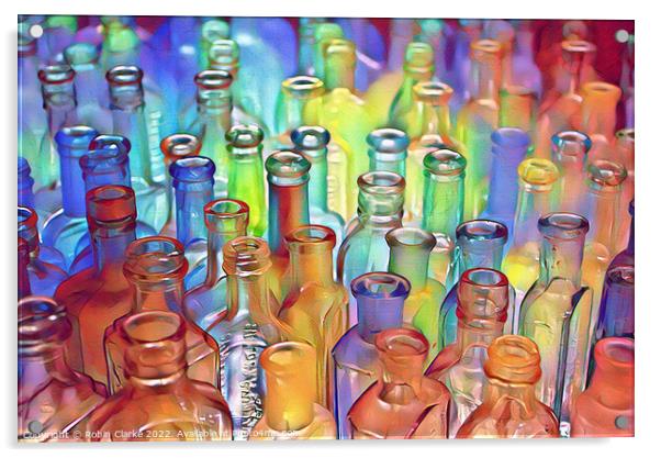 Old bottle Popart Acrylic by Robin Clarke
