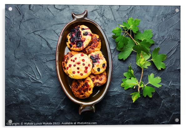 Homemade cookies with berry. Acrylic by Mykola Lunov Mykola