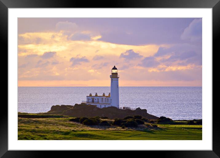 Turnberry lighthouse, South Ayrshire, at sunset  Framed Mounted Print by Allan Durward Photography