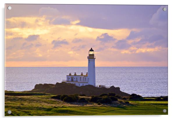 Turnberry lighthouse, South Ayrshire, at sunset  Acrylic by Allan Durward Photography