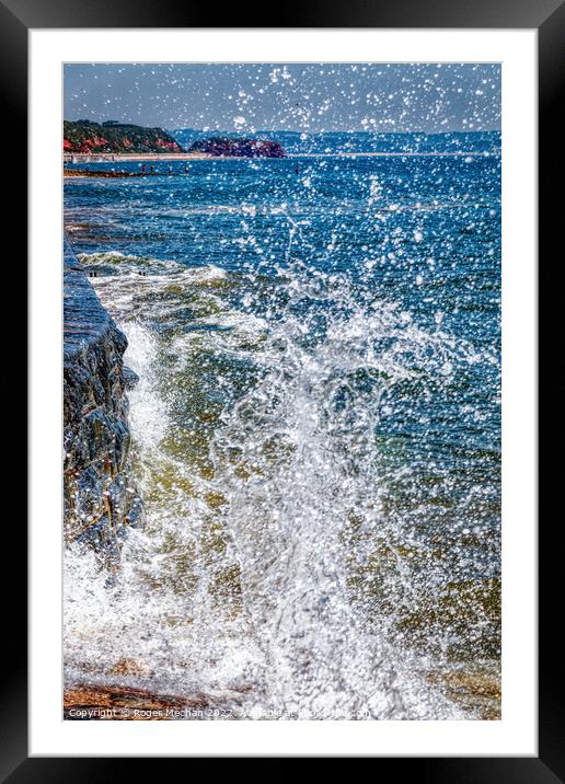 Roiling Seafoam in Dawlish Devon Framed Mounted Print by Roger Mechan