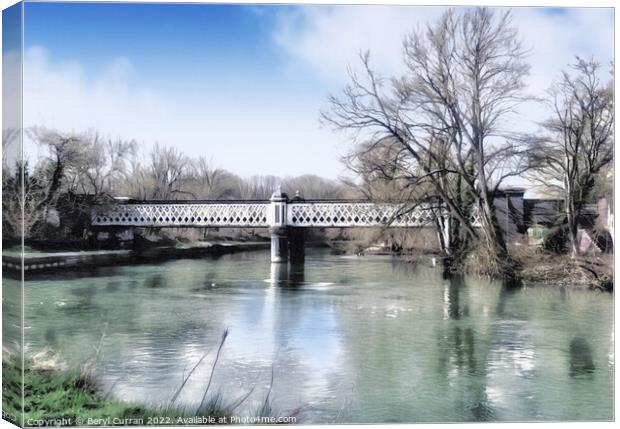 Majestic Iron Bridge Canvas Print by Beryl Curran