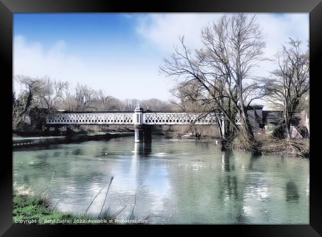 Majestic Iron Bridge Framed Print by Beryl Curran