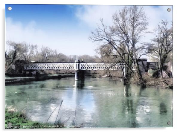 Majestic Iron Bridge Acrylic by Beryl Curran