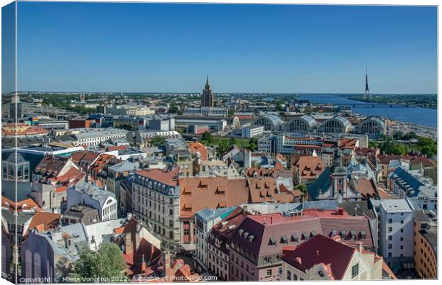 View of Riga old town from above Canvas Print by Maria Vonotna