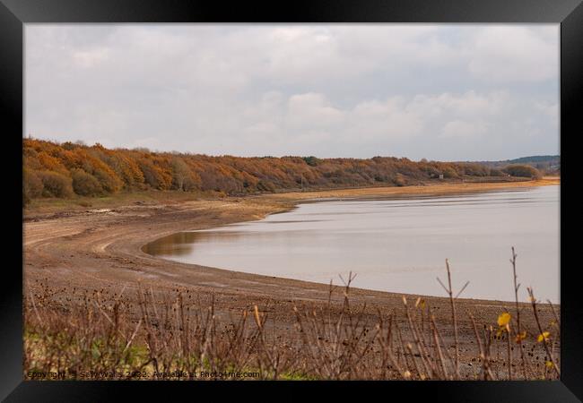 Arlington Reservoir at low water Framed Print by Sally Wallis