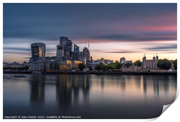 Sunrise over the City of London Print by Gary Parker