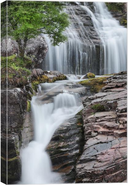 The Ardessie Falls near Dundonnell, NW Highlands, Scotland, UK Canvas Print by David Forster