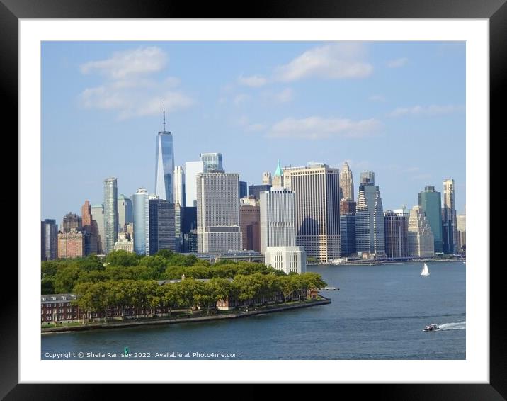 New York Skyline Framed Mounted Print by Sheila Ramsey