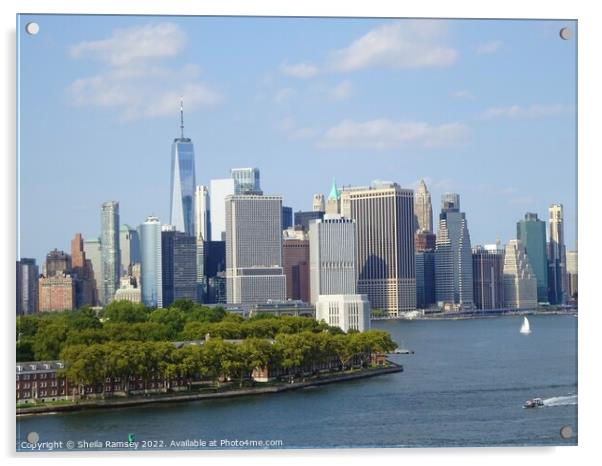 New York Skyline Acrylic by Sheila Ramsey