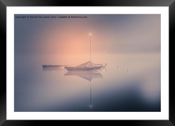 Enigmatic Dawn Over Lake Bala Framed Mounted Print by Derrick Fox Lomax