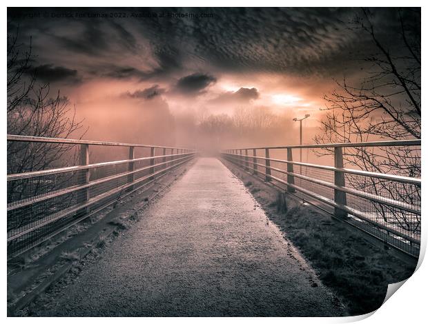 misty morning over the bridge Print by Derrick Fox Lomax