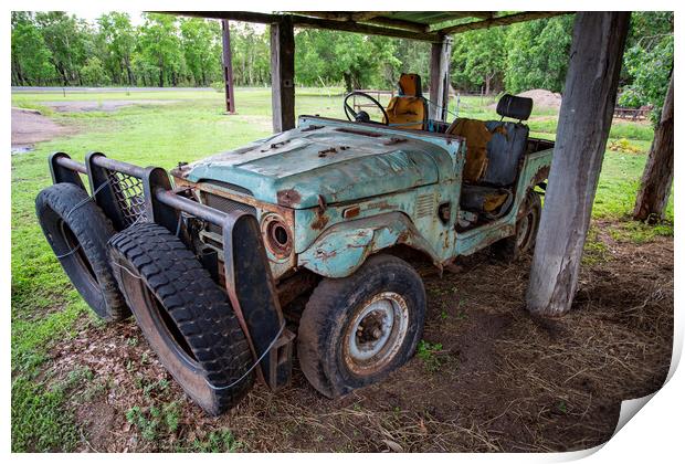 1960 Toyota Land cruiser J40 Print by Antonio Ribeiro