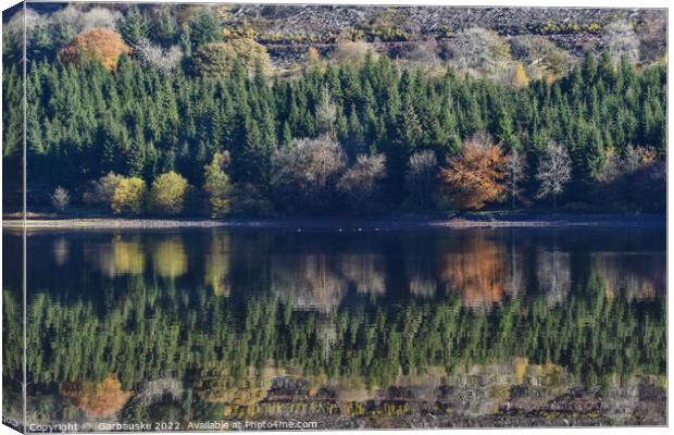 Reflections in Pontsticill Reservoir  Canvas Print by  Garbauske