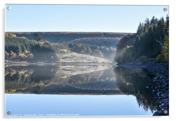 Reflections and haze in Pontsticill Reservoir  Acrylic by  Garbauske