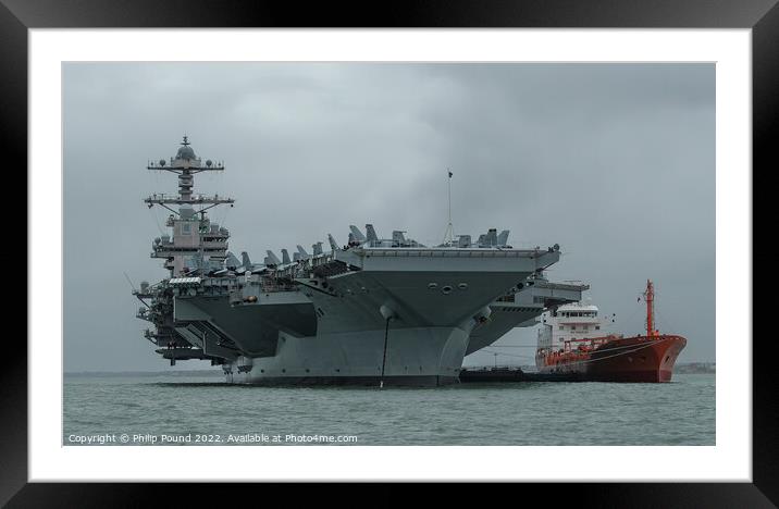 USS Aircraft Carrier Gerard R Ford Framed Mounted Print by Philip Pound