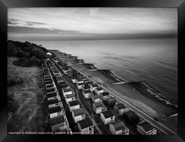 Tankerton Beach Huts Framed Print by Evolution Drone