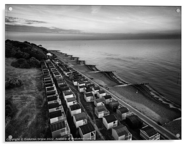 Tankerton Beach Huts Acrylic by Evolution Drone