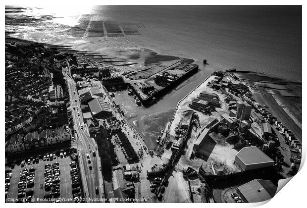 Whitstable Harbour Print by Evolution Drone