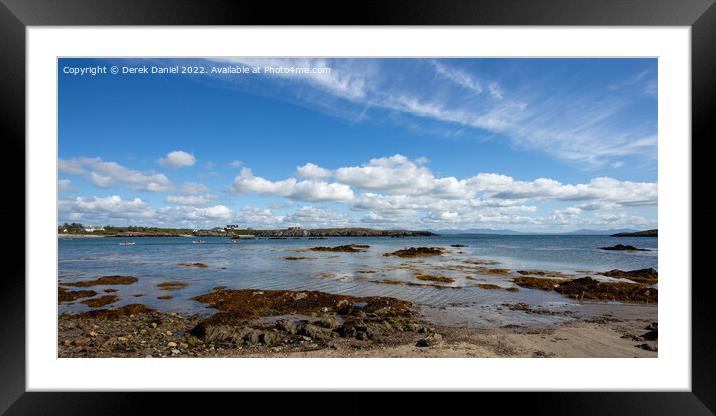 Tranquil Seascape at Borthwen Beach Framed Mounted Print by Derek Daniel