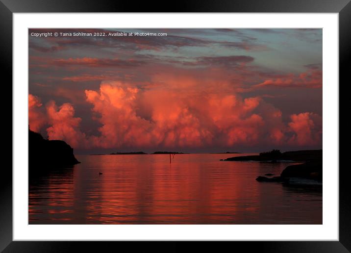 August Cumulonimbus Clouds over Sea Framed Mounted Print by Taina Sohlman