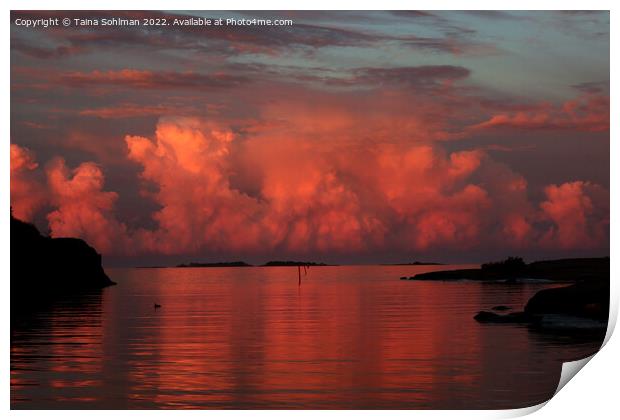 August Cumulonimbus Clouds over Sea Print by Taina Sohlman