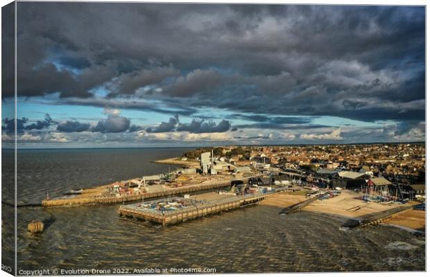 Whitstable Harbour Sky cloud Canvas Print by Evolution Drone