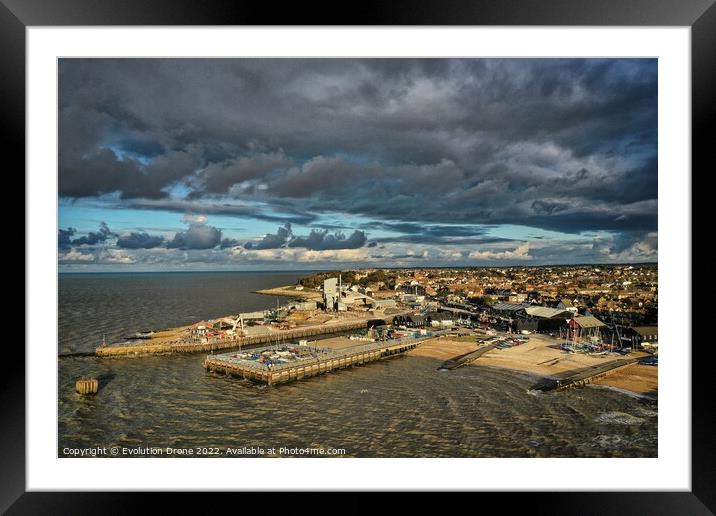 Whitstable Harbour Sky cloud Framed Mounted Print by Evolution Drone