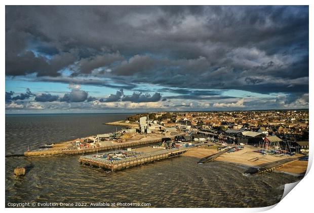 Whitstable Harbour Sky cloud Print by Evolution Drone