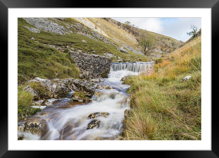 Water rushing over a cascade on Bucken Beck Framed Mounted Print by Jason Wells