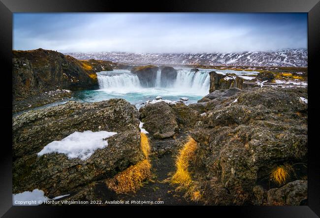 The Majestic Goafoss Waterfall Framed Print by Hörður Vilhjálmsson