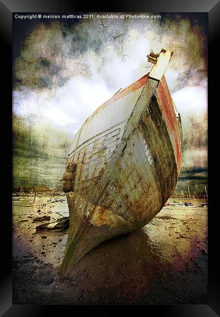 beached fishing boat Framed Print by meirion matthias
