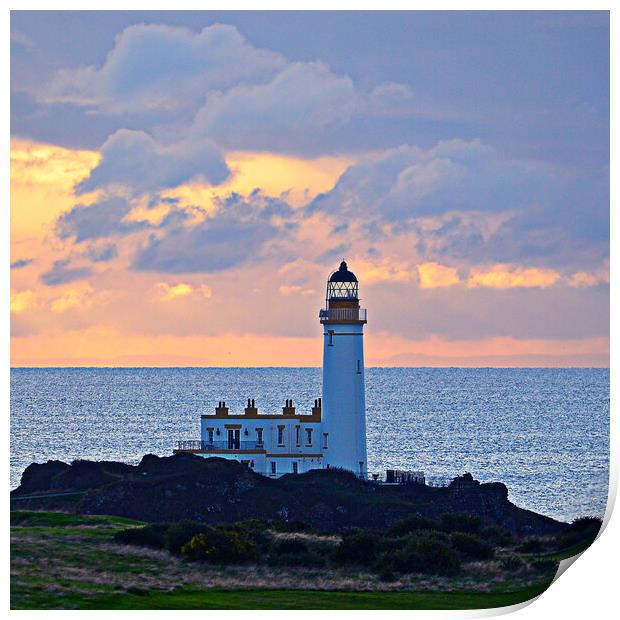 A nice sky behind Turnberry lighthouse Print by Allan Durward Photography