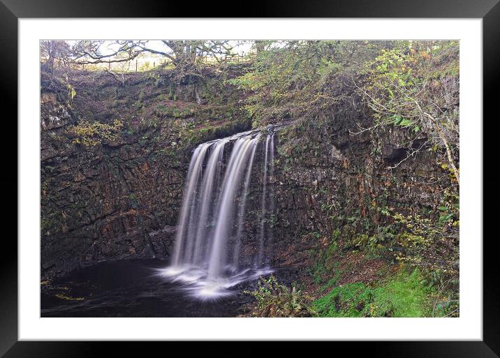 Dalcairney waterfall Dalmellington East Ayrshire Framed Mounted Print by Allan Durward Photography