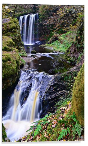 Dalcairney falls, Dalmellington, East Ayrshire. Acrylic by Allan Durward Photography